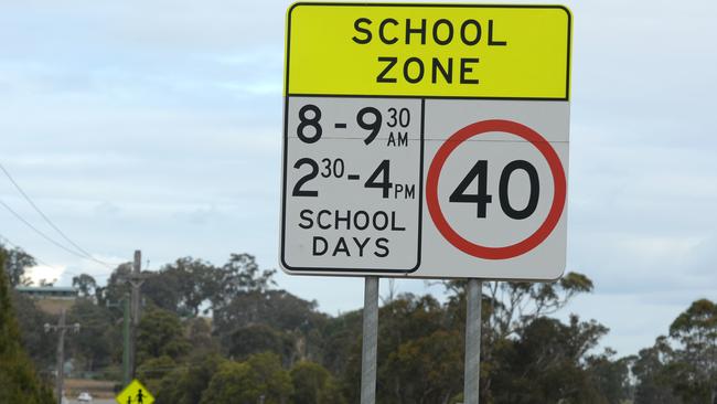 A 40km/h school zone sign. Picture: Ian Svegovic