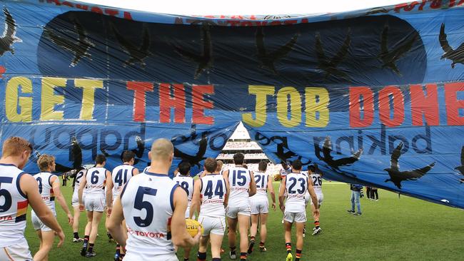 Adelaide’s Round 15 banner. Picture: Wayne Ludbey