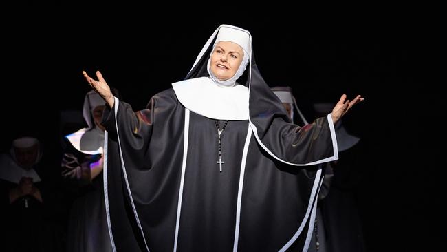 Genevieve Lemon as Mother Superior in Sister Act is on now at QPAC. Picture: Daniel Boud