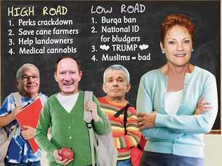 No need to choose - Pauline takes the high and low roads.