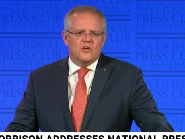 Scott Morrison at the National Press Club today.