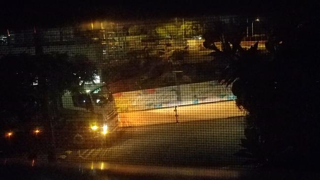 A truck idling outside a home near the construction site of a new school at Dutton Park.