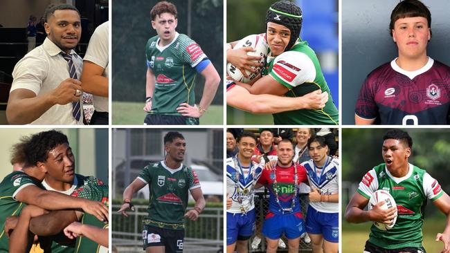 Current Ipswich SHS student signed with NRL clubs: Top row, left to right: Anton Naiyep, Tayshon Foley, David Leota, Cooper Cracknell. Bottom row, left to right: Kesaia Su'a, Jeriah Vagana, David Leota, Kane Self, Oliva Iaulualo and LJ Nonu.