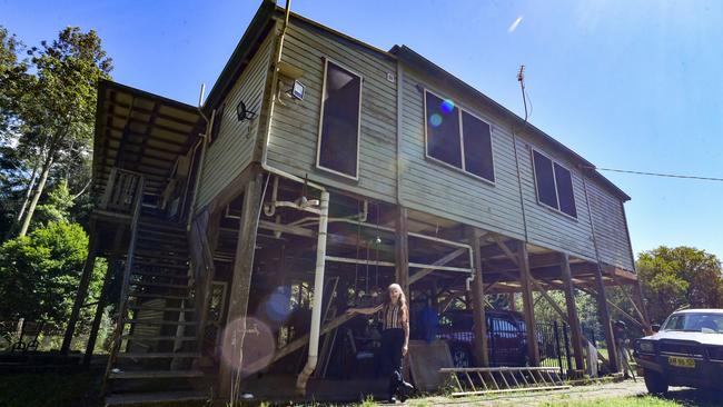 Janelle Saffin is back in her Boat Harbour home where floodwaters reached the roof gutters, 12 months ago. Picture: Cath Piltz