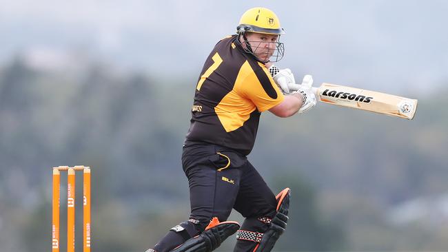 Jake Steele scored his maiden first grade century for Kingborough against University. Picture: NIKKI DAVIS-JONES