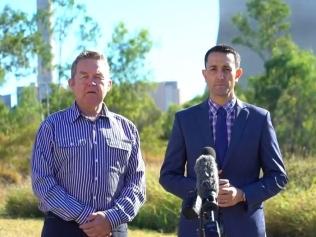 LNP leader David Crisafulli with Callide MP Colin Boyce . 