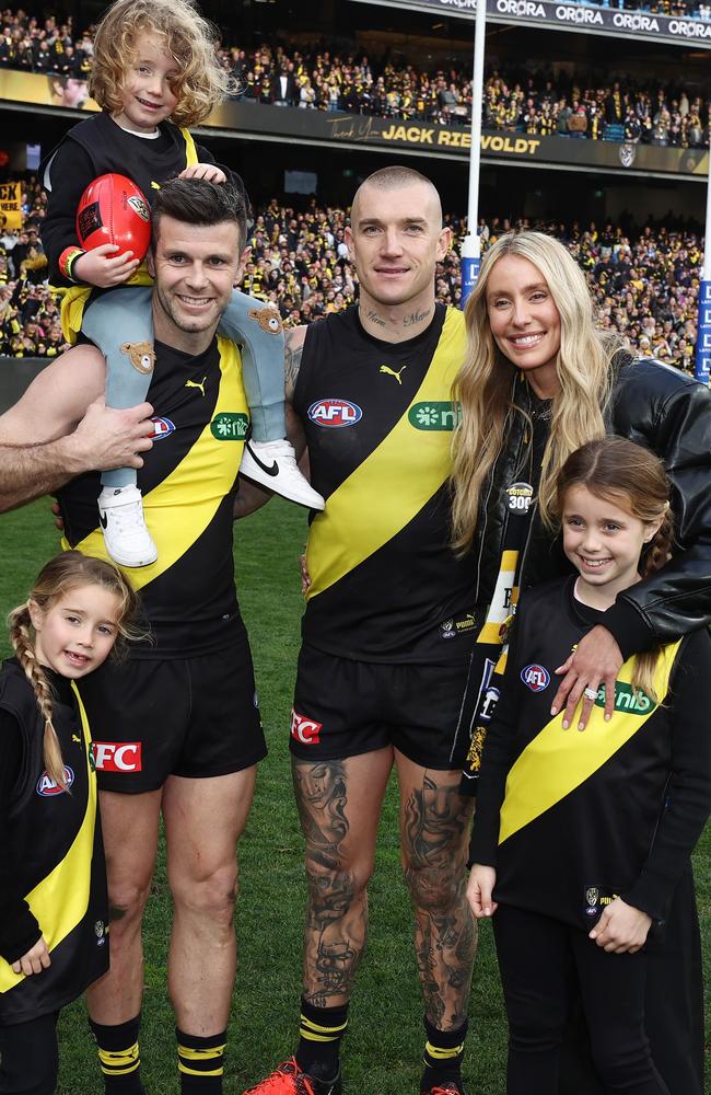 Dustin Martin with Trent Cotchin and his family. Picture: Michael Klein