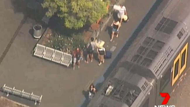 Passengers who were on board the train. Picture: Seven News