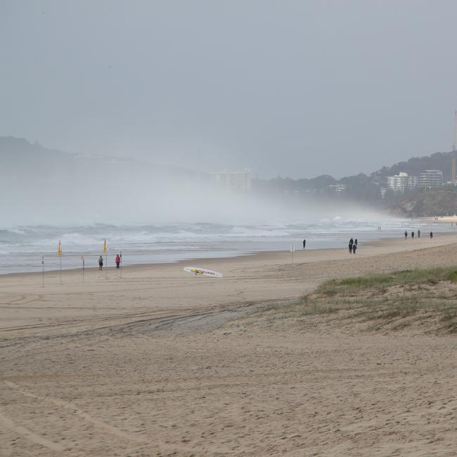 Day three of the Gold Coast lockdown. Empty beaches at Broadbeach. Picture Glenn Hampson