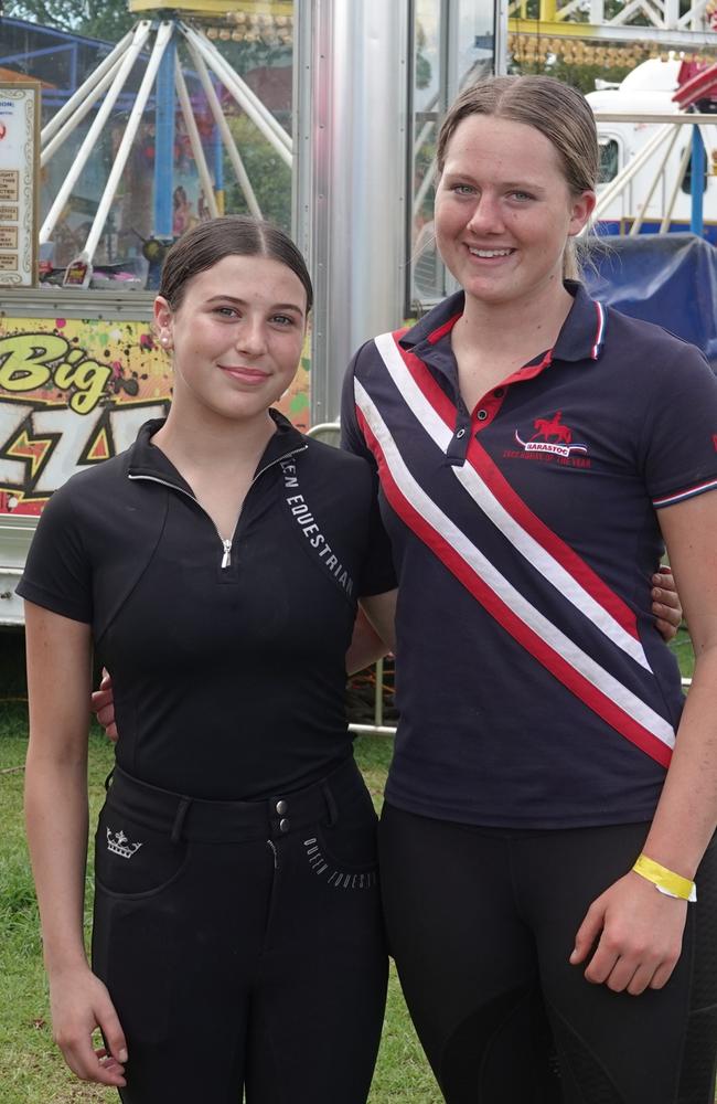 Equestrian riders Sierra Robinson and Olivia King at the Dorrigo Show, November 24, 2023. Picture: Chris Knight