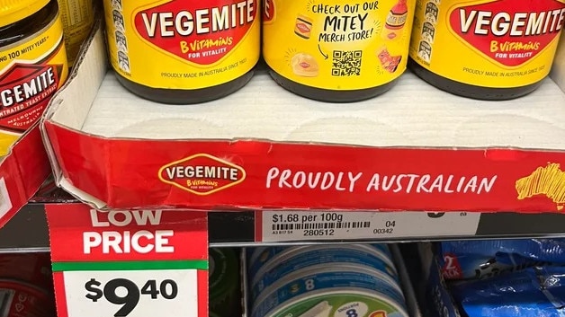 The 560g jar of Vegemite was on sale for the "low price" of $9.40. Picture: Reddit