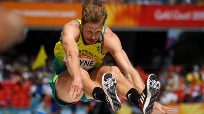 Henry Frayne competing at the Gold Coast Commonwealth Games. Picture: AAP Image/Dean Lewins