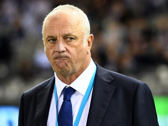 Sydney United coach Graham Arnold is seen during the round 1 A-League match between Melbourne Victory and Sydney FC, at Etihad stadium in Melbourne, Saturday October 7, 2017. (AAP Image/Joe Castro) NO ARCHIVING, EDITORIAL USE ONLY