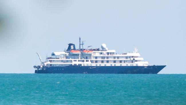 The Caledonian Sky off the coast of Darwin on Wednesday. Picture: Che Chorley