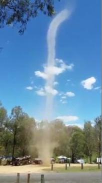 Dust devil at Cressbrook dam