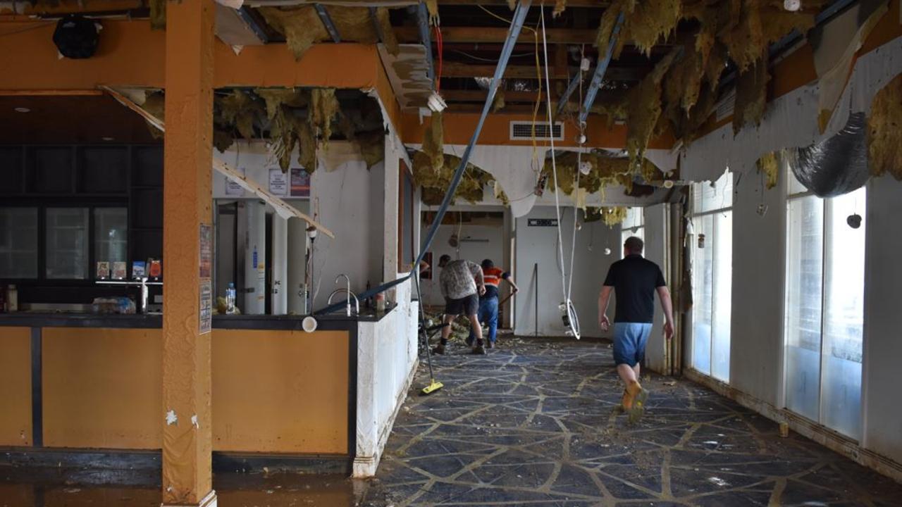 The entire ground floor of the Royal Hotel was full of water, with flood waters reaching knee-deep on the second floor of the building, according to owner Ken Stone.