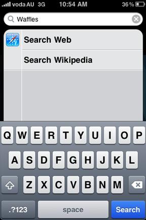 <p>Search has gotten a bit of a boost. Now you can enter search terms into Spotlight (used normally just for things on your phone), and opt to search online or on Wikipedia as well, directly from your phone search.</p> <p>Have incomplete contact details for someone already in your phone, or want to find out more about something someone sent you in a text message? This offers a more elegant way to do that.</p>