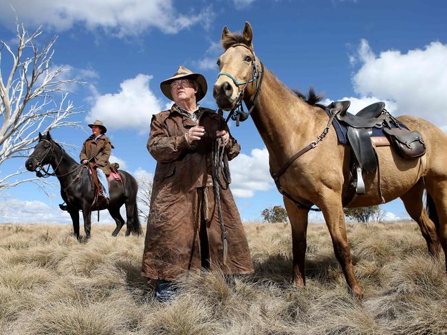 Sunday Telegraph ONLY; Peter Cochran and Bec Atkinson from Cochran Horse Treks. Snowy Mountains National Park Brumbies. Pic Stephen Cooper