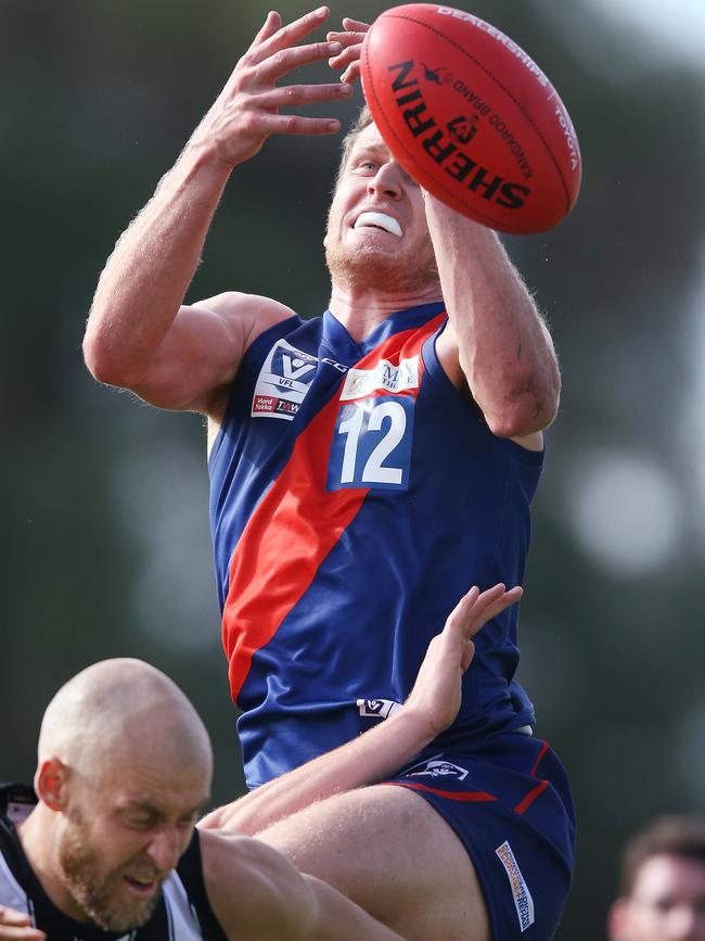 Peter McEvoy in action against Collingwood.