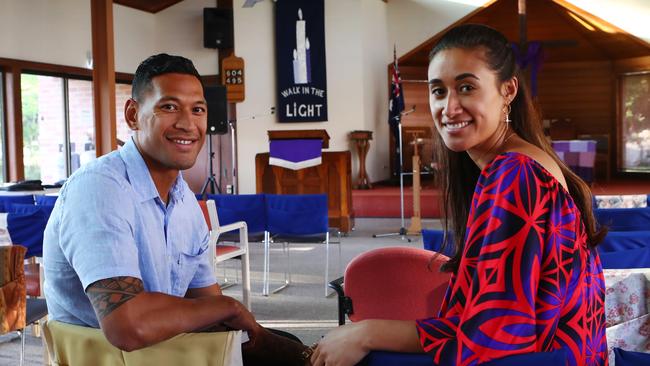 Israel and Maria Folau at Kenthurst Uniting Church. Picture: Hollie Adams.