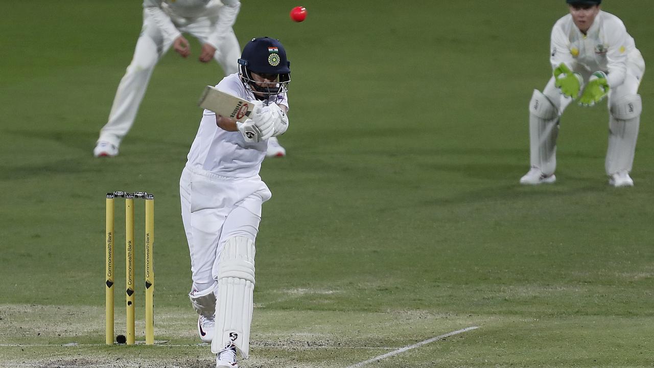 India’s Shafali Verma cuts loose against Australia on day four of the Women's International Test match at Metricon Stadium. Picture: Getty Images