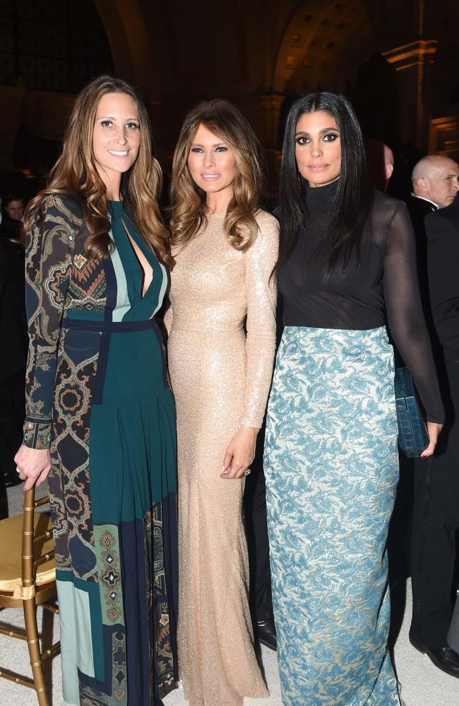 The author (left) with her then best friend, Melania Trump, and Rachel Roy who conspired to block out Ivanka at the president’s 2017 candlelit dinner. Picture: Rex Features / Splash News