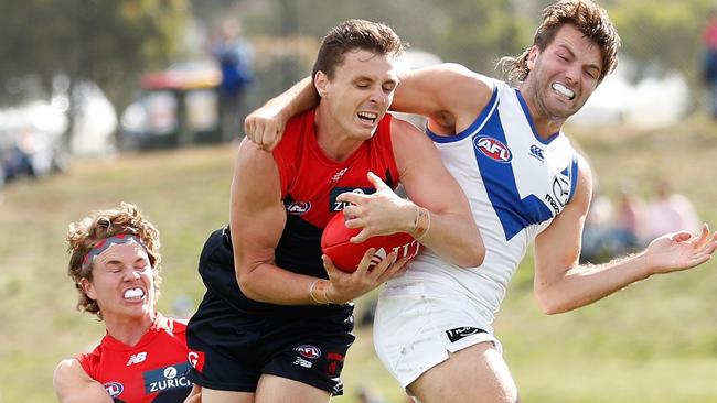 Jake Lever takes a strong mark on Saturday. Picture: Getty Images