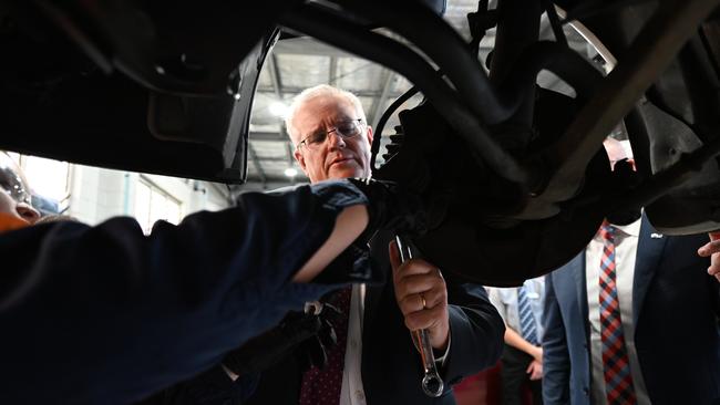 Prime Minister Scott Morrison recognised Australia needed to manufacture seven key items onshore, including semiconductors, PPE and pharmaceuticals. Picture: Dan Peled