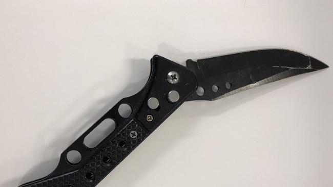 A flick knife seized from a property at Queenscliff. Picture: Supplied.