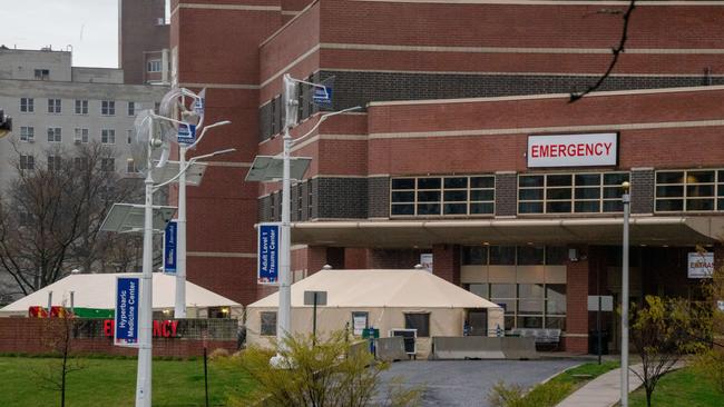 Triage tents are seen outside of the emergency room at Jacobi Medical Center. Picture: Getty Images