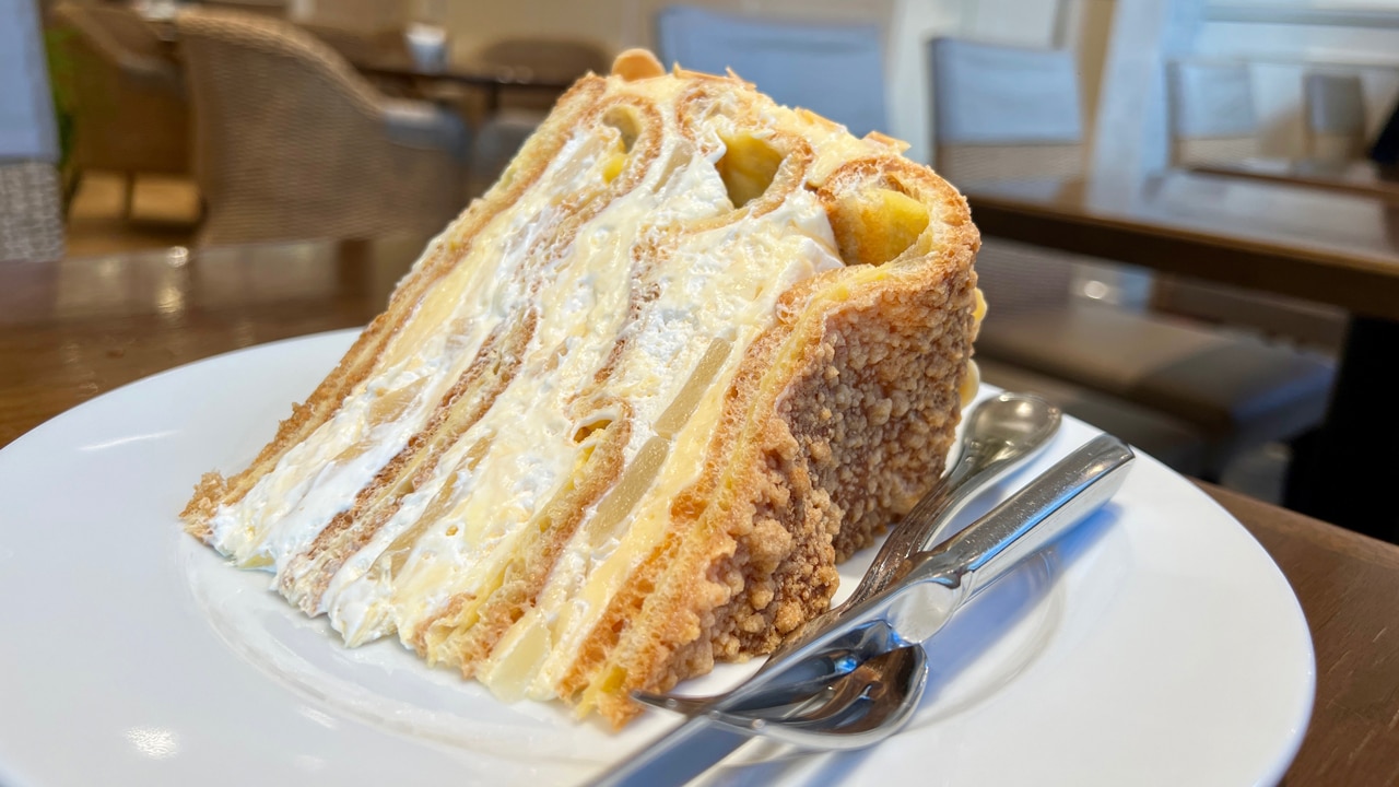 <h2>Have a cake moment at Harbs</h2><p>The Nagoya cake shop that you can now find in New York City knows how to layer a cake. They have around 50 handmade cakes in their repertoire, and my huge pear mille-feuille is pear, sponge, cream and air perfection. At 930 yen a slice, it&rsquo;s under $10 too, which feels like a bargain for a lovely sit and savour in a cake shop moment. Picture: Amanda Woods.</p>