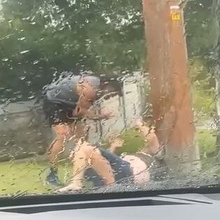 A still from an Instagram video allegedly showing John Hopoate with another man during a road rage incident involving what Manly Local Court was told was a “physical altercation”.