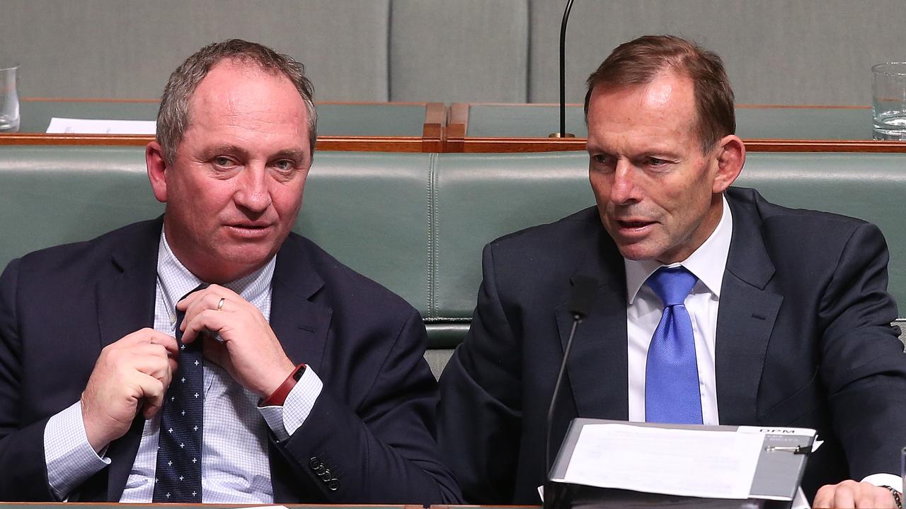 Deputy PM Barnaby Joyce and Tony Abbott.