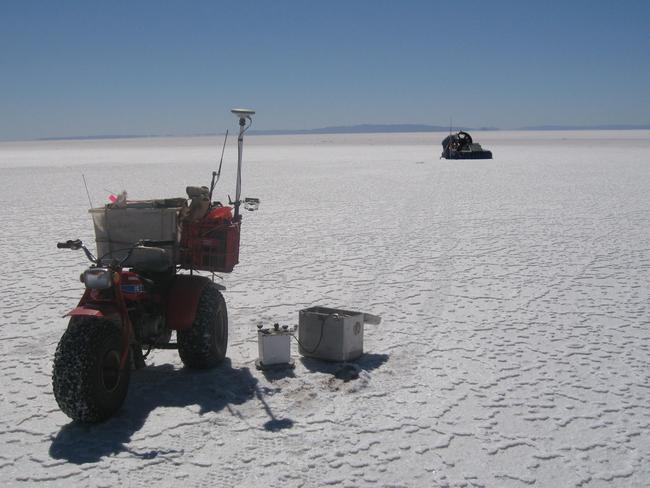 Business: Low ground pressure (trike and hovercraft) geophysical survey in February 2008. (Supplied by Argonaut Resources)