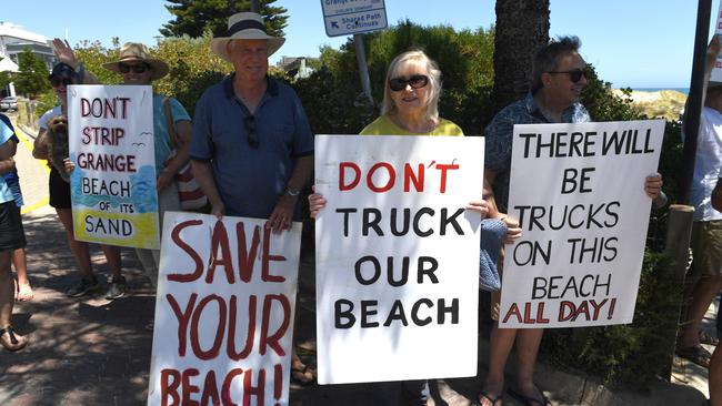 Protesters at Grange. Picture: Tricia Watkinson