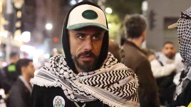 Mohammad Sharab at a pro-Palestine in Melbourne. Picture: Brendan Beckett