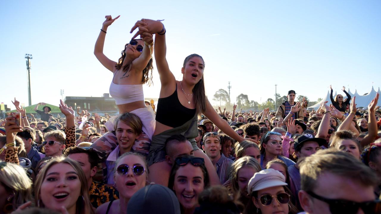 Festival goers attend Groovin the Moo 2019 in Canberra. Picture: Tracey Nearmy/Getty Images