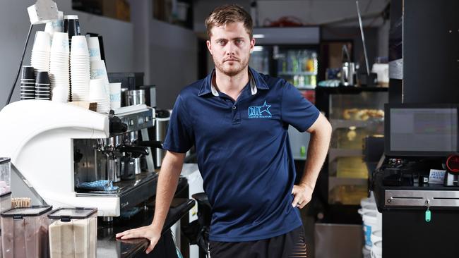 Cairns Carwash Cafe and Meldrum's Pies owner Dan Freebody is frustrated with youth crime in the area, after his Manoora business has been broken into 11 times in only 10 months. Picture: Brendan Radke