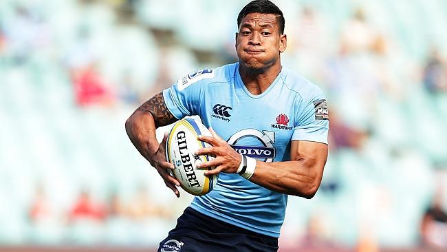 Israel Folau in full flight for the Waratahs last weekend. Picture: Brett Costello