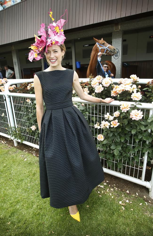 Emily Hunter in a dress made by her mother. Picture: David Caird.