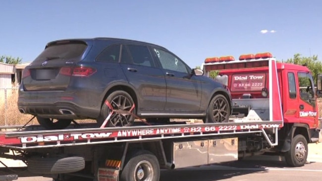 SA Police tracked the Mercedes through a number of suburbs north of Adelaide. Picture: Nick Wood/10NewsFirst Adelaide