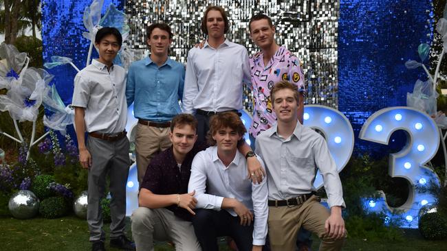 Hayden Smalley, Kevin Zhang, Jack Reynolds, Sean Stafford-Johns, Matthew Swart, Tom Neal and Jack Scotton at Good Shepherd Lutheran College graduation 2023.