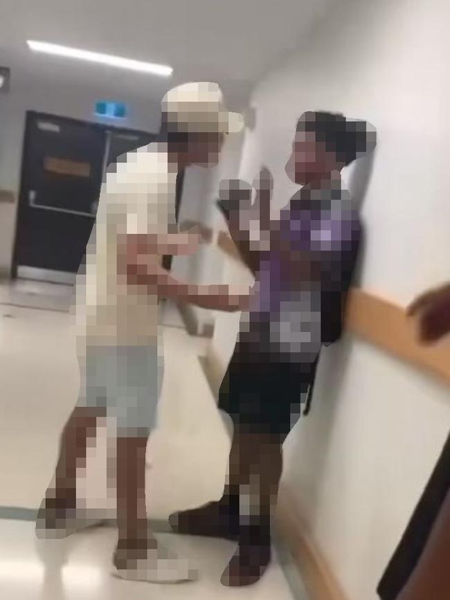 The 14-year-old cornered by a group of boys at Cairns Central on Saturday. February 1. Picture: Supplied.