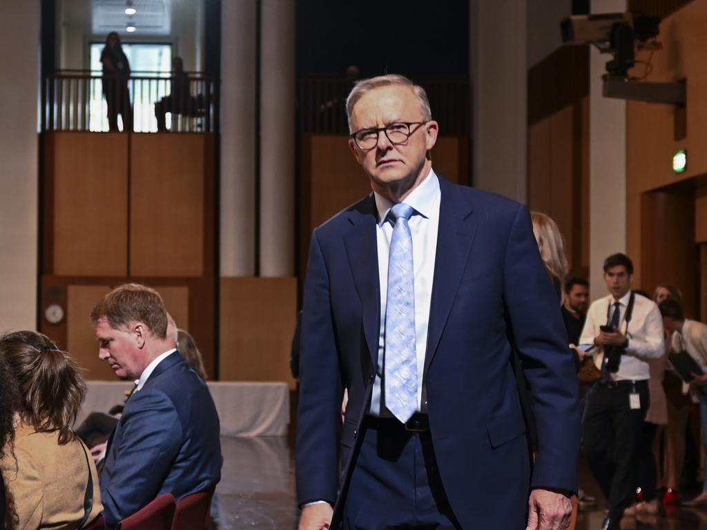 Anthony Albanese at the final day of the summit. Picture: NCA NewsWire / Martin Ollman