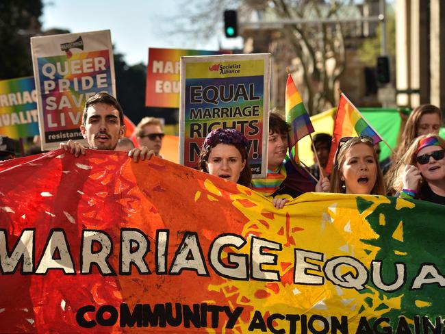 Supporters of marriage equality are considering whether to boycott the postal vote. Picture: Peter Parks/AFP