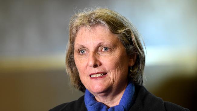 Yarra City Council Mayor Amanda Stone speaks to media about the council’s plan to replace its Australia Day citizenship ceremony with a “culturally-sensitive event acknowledging the loss of culture, language and identity felt by the community on January 26.” Photo: AAP