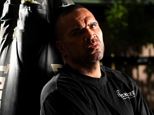 Anthony Mundine at the launch of the Mundine: Mindset of a Champion tour in Darwin. “The Man” wants to inspire and positively change the lives of at-risk youth. Picture: CHE CHORLEY