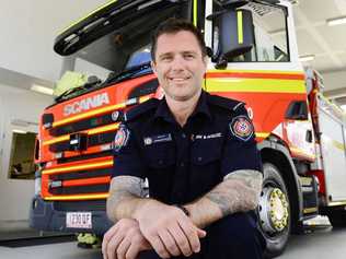 JOIN UP: Ripley Fire Station firefighter Michael Stephenson encourages people to join the Fire and Rescue Service. Picture: David Nielsen