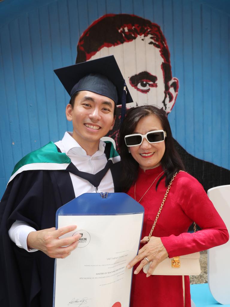 Graduate Dang Ho with mum Thanh Le. Picture: Mark Wilson