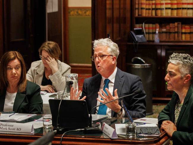 Sydney University Vice Chancellor and president Professor Mark Scott answers a question during NSW Senate Estimates on Wednesday. Picture: NewsWire